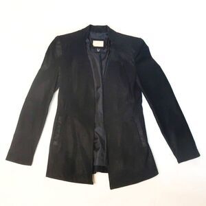 MGN Pigskin Genuine Leather Open Blazer